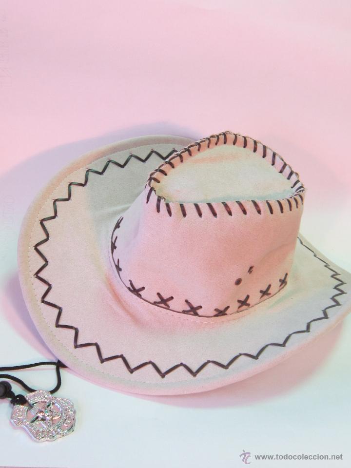 Antig&uuml;edades: SOMBRERO TEJANO BLANCO EN LONETA - Foto 1