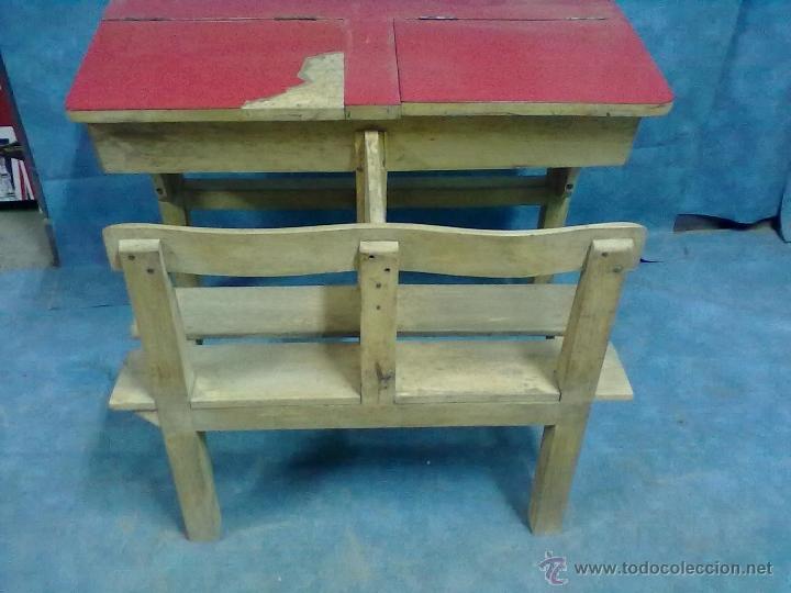 Antig&uuml;edades: MESA PUPITRE DOBLE - Foto 3