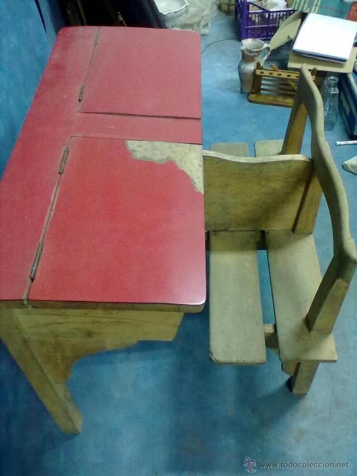 Antig&uuml;edades: MESA PUPITRE DOBLE - Foto 4