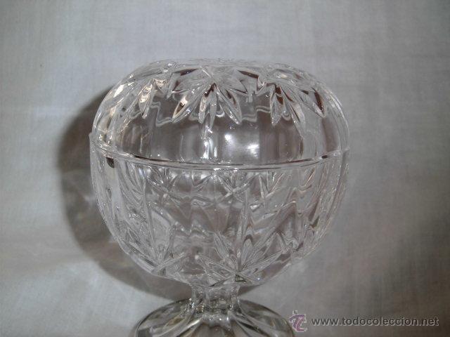 Antig&uuml;edades: ORIGINAL COMPOTERA DE CRISTAL TALLADO Y BASE DE PLATA - Foto 5