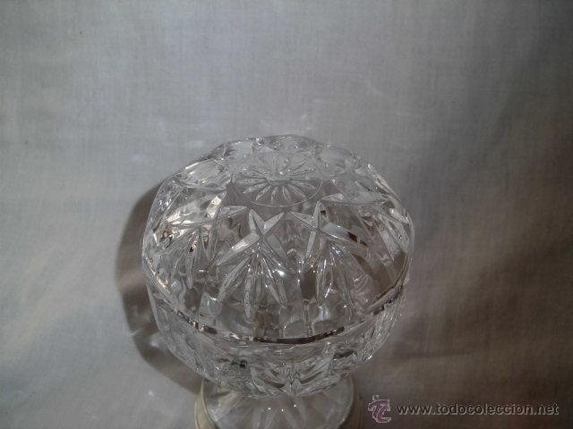 Antig&uuml;edades: ORIGINAL COMPOTERA DE CRISTAL TALLADO Y BASE DE PLATA - Foto 6