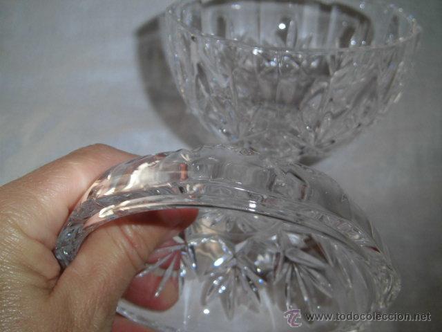 Antig&uuml;edades: ORIGINAL COMPOTERA DE CRISTAL TALLADO Y BASE DE PLATA - Foto 8