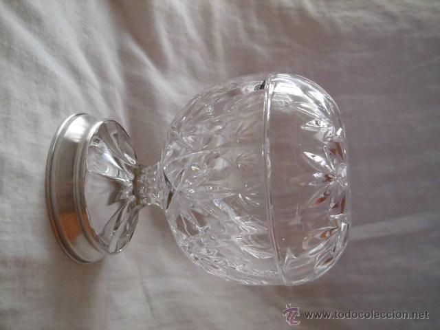 Antig&uuml;edades: ORIGINAL COMPOTERA DE CRISTAL TALLADO Y BASE DE PLATA - Foto 18