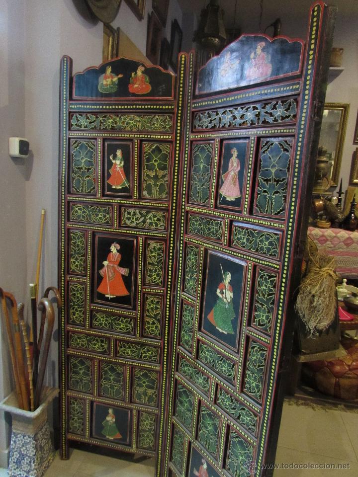 Antig&uuml;edades: ESPECTACULAR PARABAN DE MADERA CON 4 HOJAS - Foto 1