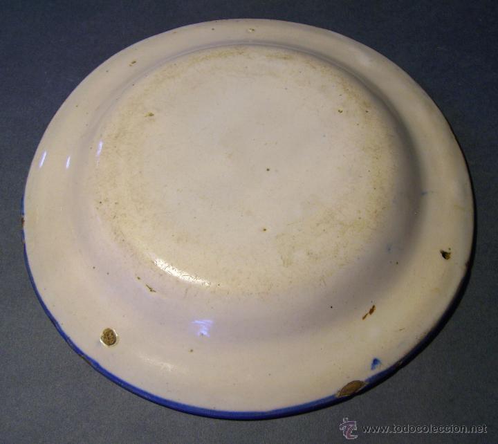 Antig&uuml;edades: PLATO  CERAMICA  DE  MANISES  XIX - Foto 7