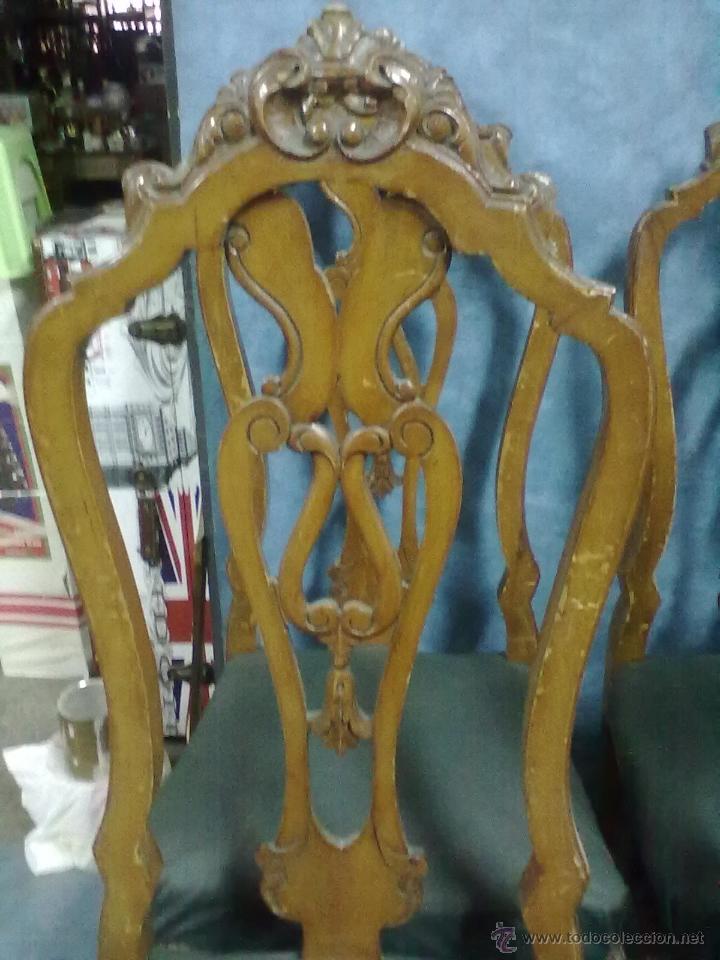 Antig&uuml;edades: SEIS SILLAS VALENCIANAS ROCOCO PARA RESTAURAR - Foto 2