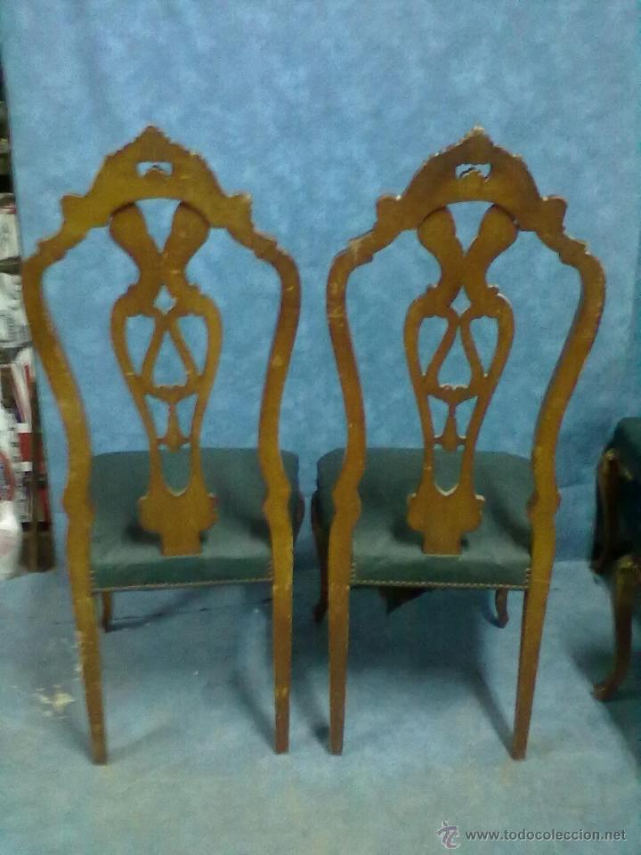 Antig&uuml;edades: SEIS SILLAS VALENCIANAS ROCOCO PARA RESTAURAR - Foto 10