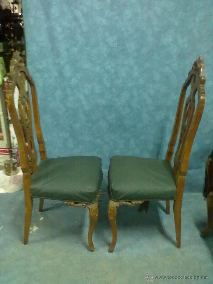Antig&uuml;edades: SEIS SILLAS VALENCIANAS ROCOCO PARA RESTAURAR - Foto 11