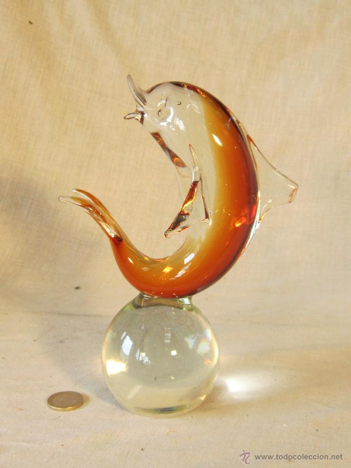 Antig&uuml;edades: PISAPAPELES CON DELFIN EN CRISTAL DE MURANO - Foto 1