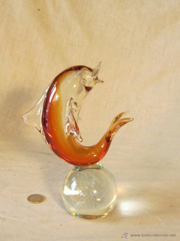 Antig&uuml;edades: PISAPAPELES CON DELFIN EN CRISTAL DE MURANO - Foto 3