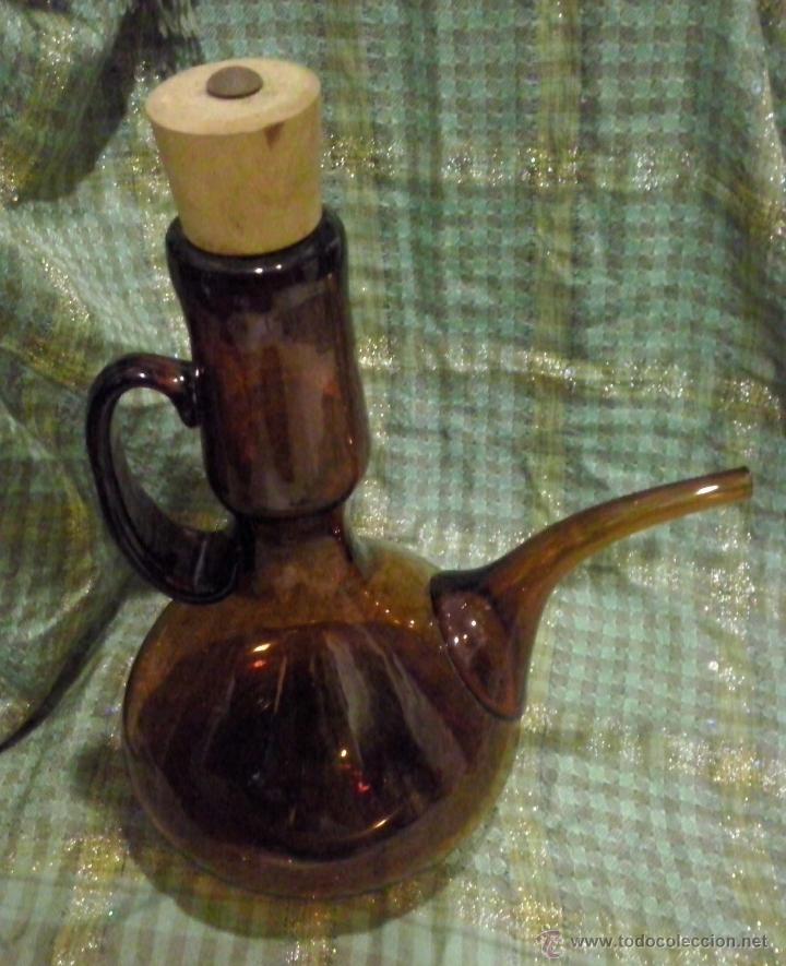 Antiquit&eacute;s: Porron ambar antiguo - 33 cm de alto