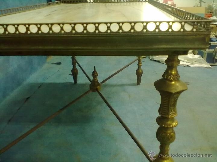 Antig&uuml;edades: MESA FUNDICION DE BRONCE ENCIMERA DE MARMOL - Foto 2