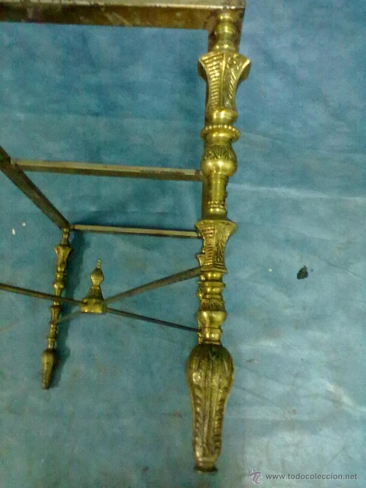 Antig&uuml;edades: MESA FUNDICION DE BRONCE ENCIMERA DE MARMOL - Foto 7