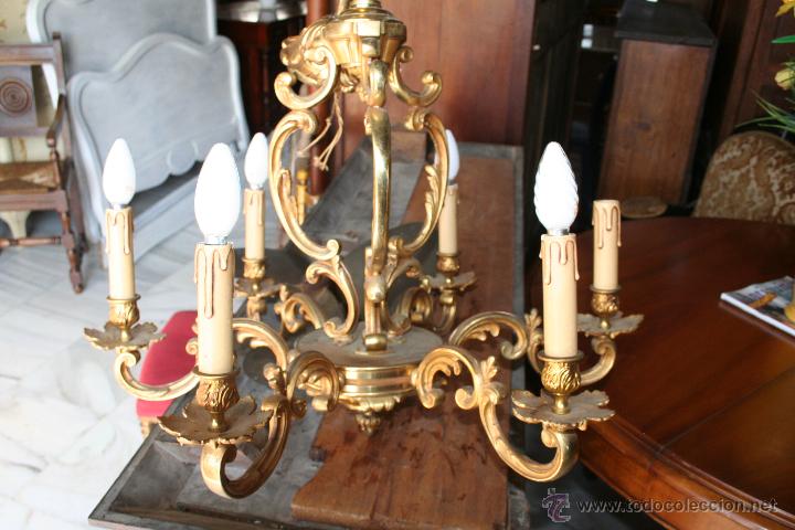 Antig&uuml;edades: LAMPARA BRONCE ESTILO LUIS XV. REF. 5740 - Foto 1