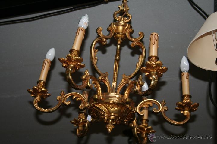 Antig&uuml;edades: LAMPARA BRONCE ESTILO LUIS XV. REF. 5740 - Foto 3