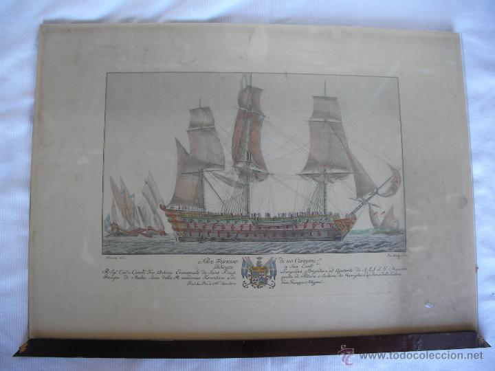 Antig&uuml;edades: ANTIGUA LAMINA NAVIO ARMADA FRANCESA - Foto 1