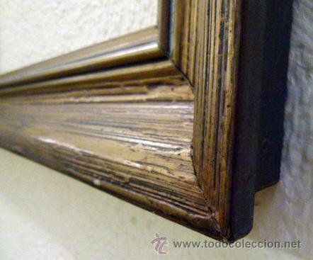 Antig&uuml;edades: Viejo marco de madera dorado 46,5X38,5 cm - Foto 2