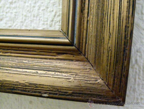 Antig&uuml;edades: Viejo marco de madera dorado 46,5X38,5 cm - Foto 5