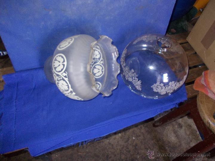 Antig&uuml;edades: tulipa de lampara de cristal - Foto 2