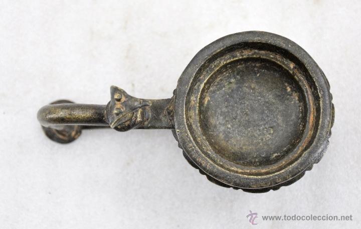 Antig&uuml;edades: Lampara de aceite india en bronce n&ordm; 021 - Foto 4