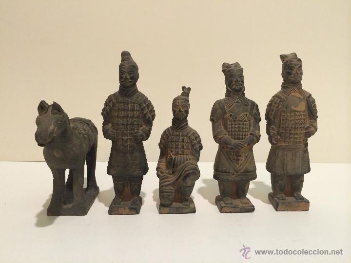 Antiquit&eacute;s: 5 FIGURAS GUERREROS XIAN TERRACOTA
