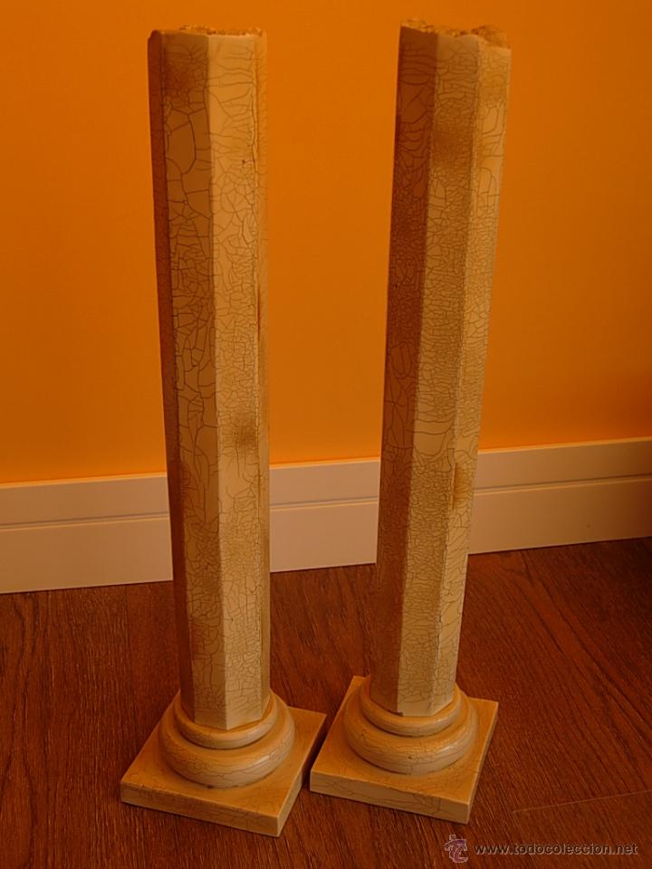 Antig&uuml;edades: Pareja de columnas decorativas, imitando m&aacute;rmol. - Foto 3