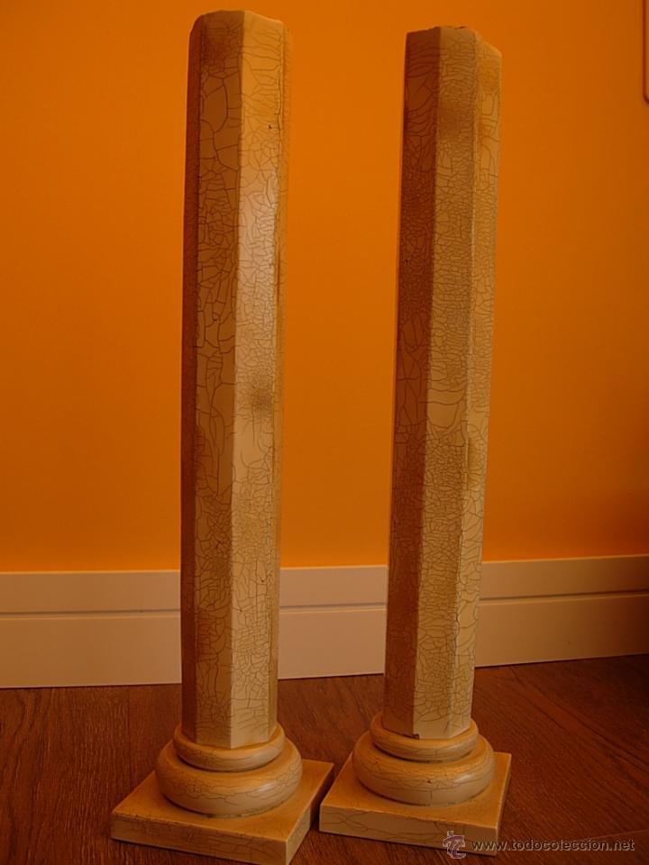 Antig&uuml;edades: Pareja de columnas decorativas, imitando m&aacute;rmol. - Foto 7