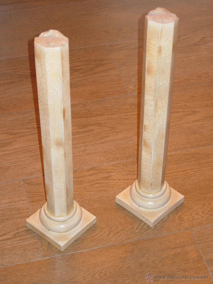 Antig&uuml;edades: Pareja de columnas decorativas, imitando m&aacute;rmol. - Foto 8