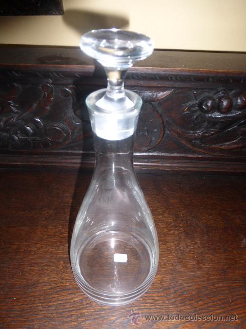 Antiquit&eacute;s: ANTIGUA BOTELLA DE CRISTAL CON TAPON DEL MISMO MATERIAL