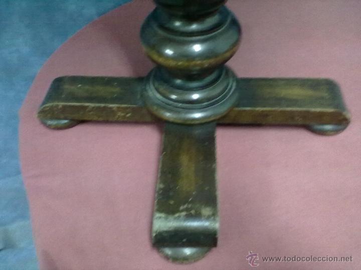 Antig&uuml;edades: MESA HEXAGONAL MADERA TORNEADA PARA RESTAURAR - Foto 4