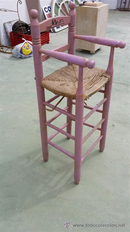 Antig&uuml;edades: sillon de ni&ntilde;o rosa antiguo - Foto 3
