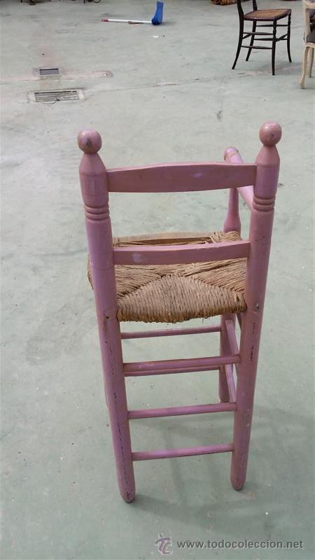 Antig&uuml;edades: sillon de ni&ntilde;o rosa antiguo - Foto 4