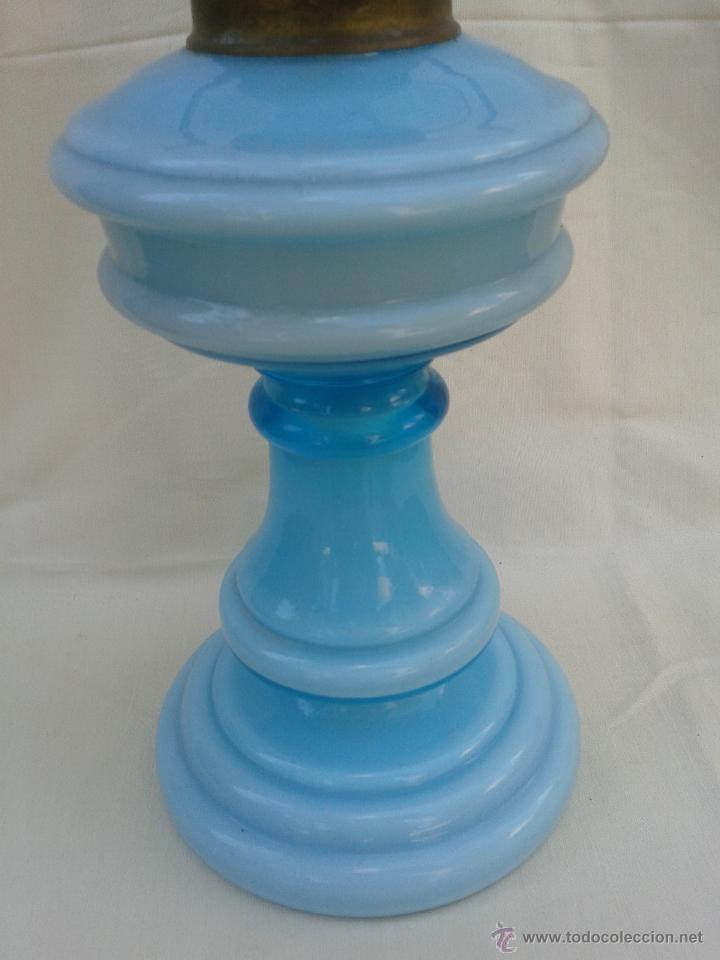 Antig&uuml;edades: Gran Quinqu&eacute; en cristal de opalina azul Marca Kosmos Brenner - Foto 2