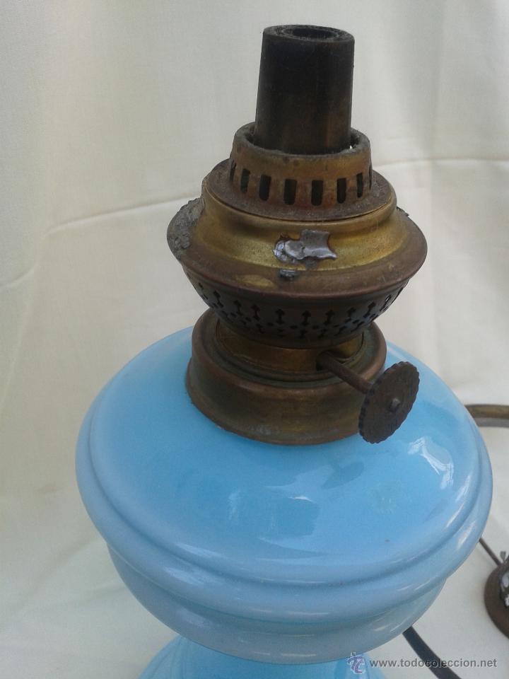 Antig&uuml;edades: Gran Quinqu&eacute; en cristal de opalina azul Marca Kosmos Brenner - Foto 5