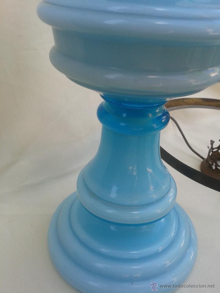 Antig&uuml;edades: Gran Quinqu&eacute; en cristal de opalina azul Marca Kosmos Brenner - Foto 6