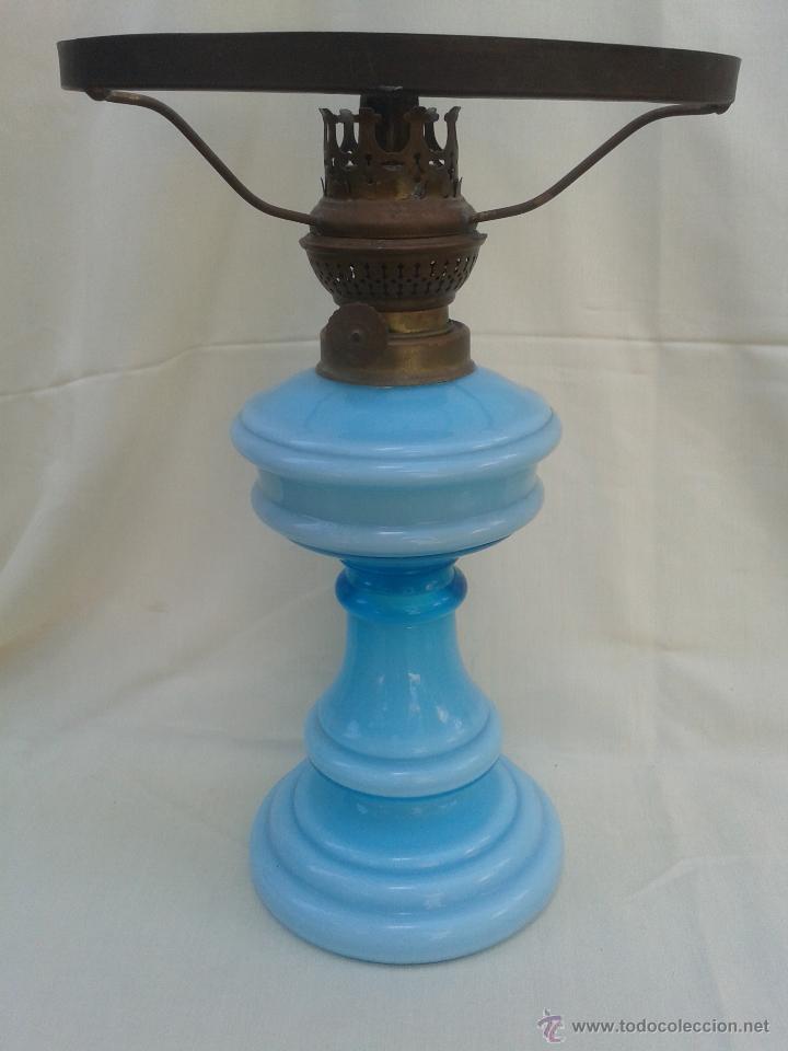 Antig&uuml;edades: Gran Quinqu&eacute; en cristal de opalina azul Marca Kosmos Brenner - Foto 7