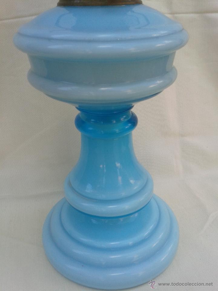 Antig&uuml;edades: Gran Quinqu&eacute; en cristal de opalina azul Marca Kosmos Brenner - Foto 8