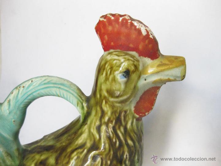 Antig&uuml;edades: ANTIGUO BOTIJO CON FORMA DE GALLO DE MANISES. - Foto 3