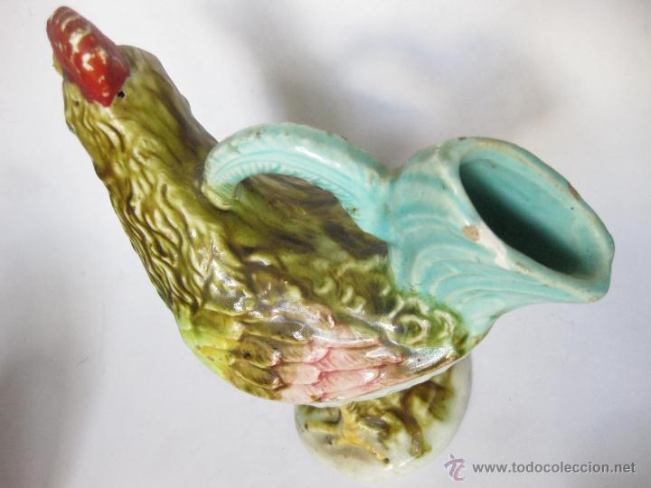 Antig&uuml;edades: ANTIGUO BOTIJO CON FORMA DE GALLO DE MANISES. - Foto 4