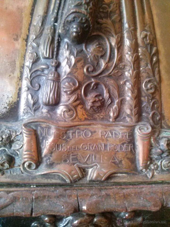 Antig&uuml;edades: CUADRO EN METAL REPUJADO JESUS DEL GRAN PODER SEVILLA - Foto 4