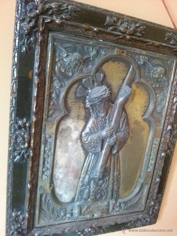 Antig&uuml;edades: CUADRO EN METAL REPUJADO JESUS DEL GRAN PODER SEVILLA - Foto 5