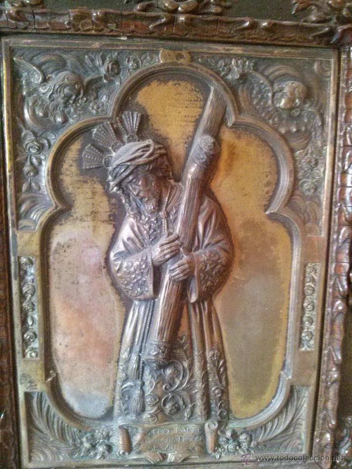 Antig&uuml;edades: CUADRO EN METAL REPUJADO JESUS DEL GRAN PODER SEVILLA - Foto 6
