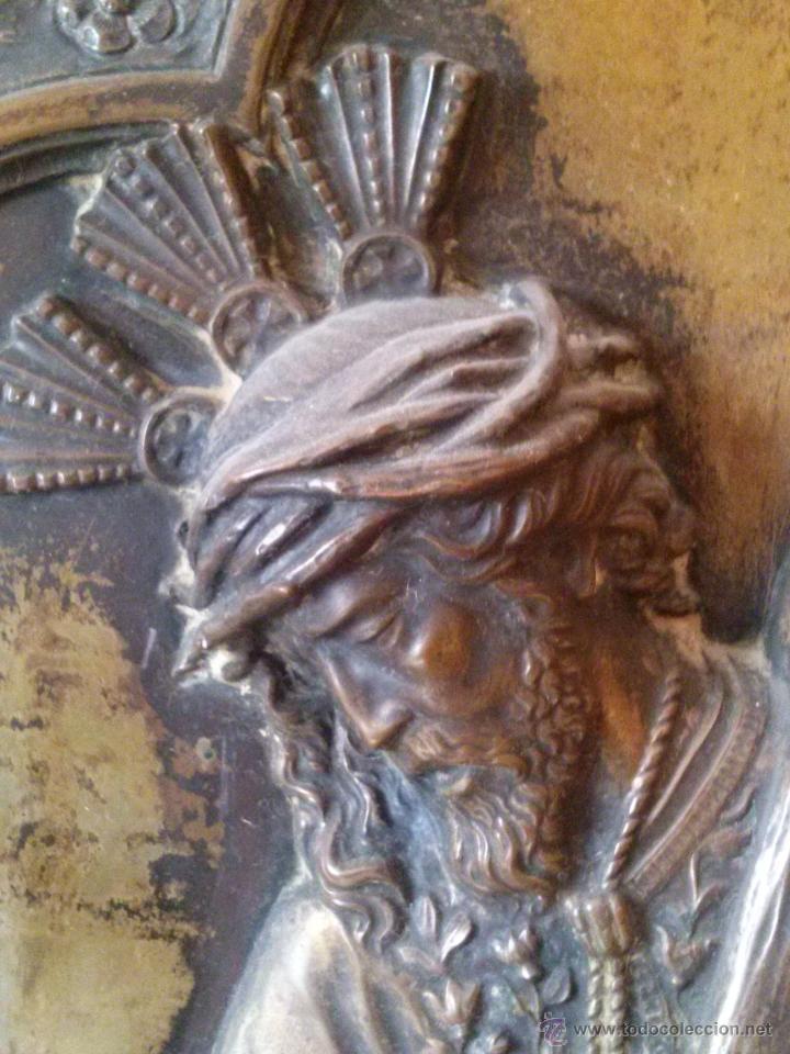 Antig&uuml;edades: CUADRO EN METAL REPUJADO JESUS DEL GRAN PODER SEVILLA - Foto 8
