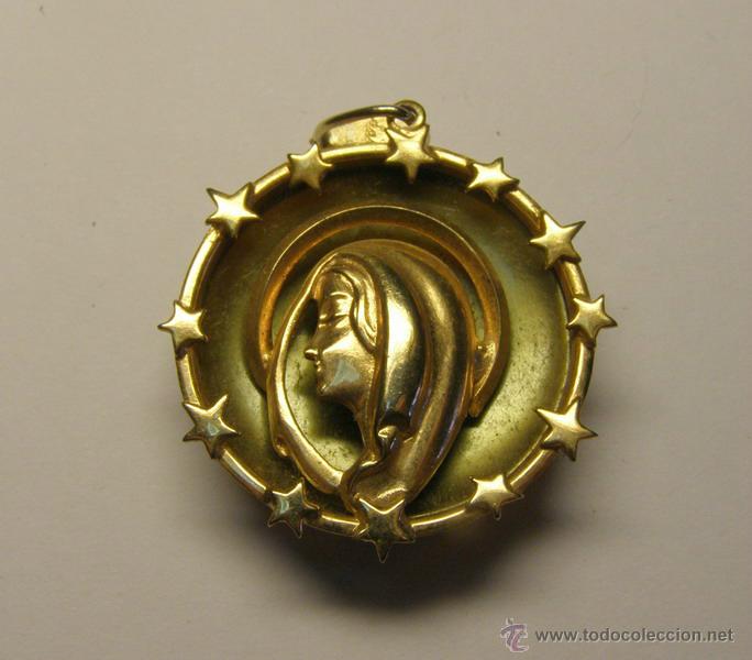 Antig&uuml;edades: Medalla religiosa de Virgen. - Foto 1