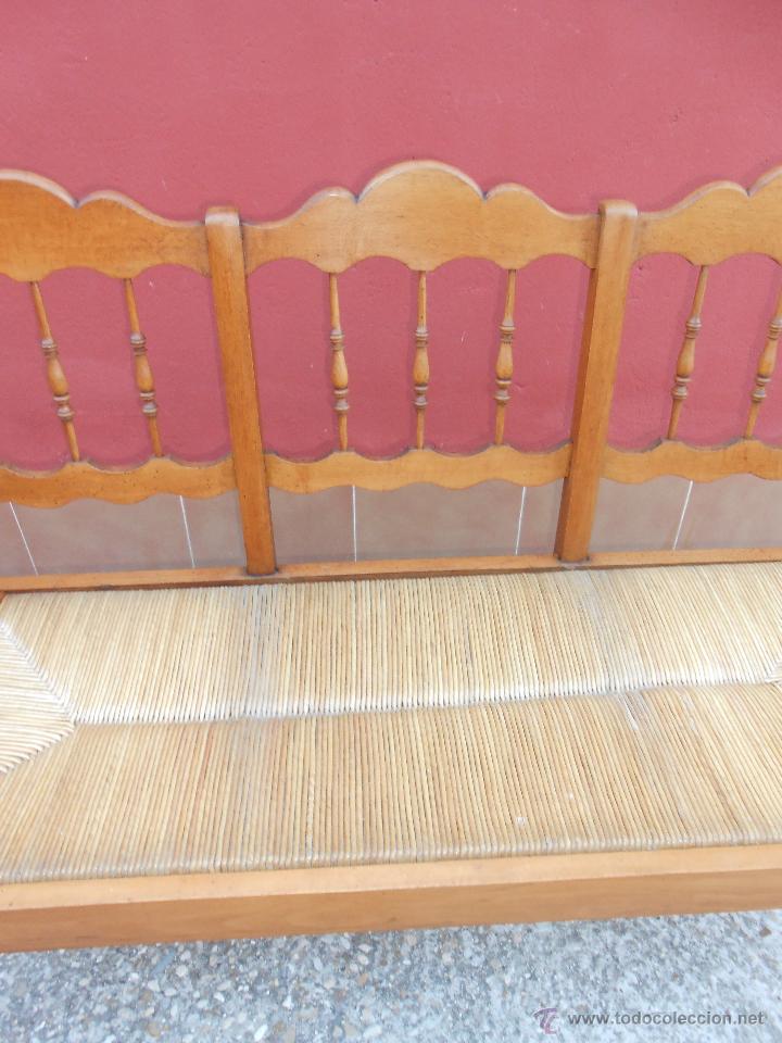 Antig&uuml;edades: ANTIGUO BANCO DE MADERA Y ENEA.RESTAURADO - Foto 5