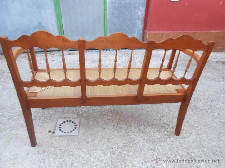 Antig&uuml;edades: ANTIGUO BANCO DE MADERA Y ENEA.RESTAURADO - Foto 11