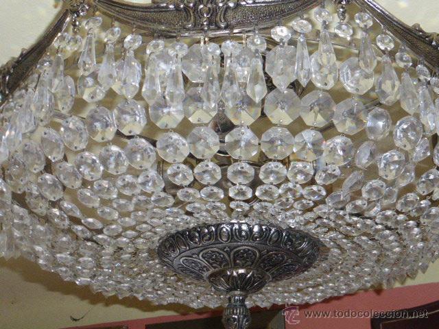 Antig&uuml;edades: ANTIGUA LAMPARA DE CRISTAL ROCA. - Foto 6
