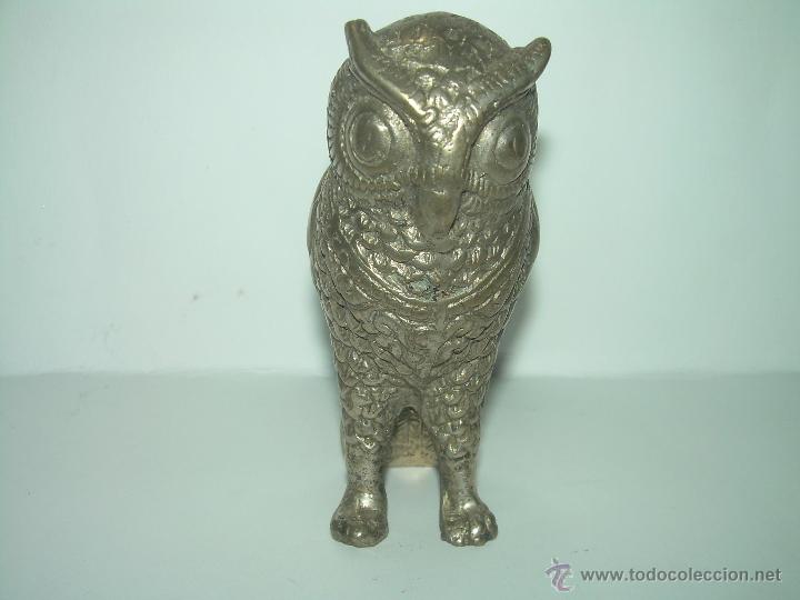 Antig&uuml;edades: ANTIGUO Y MUY BONITO BUHO DE BRONCE PLATEADO.