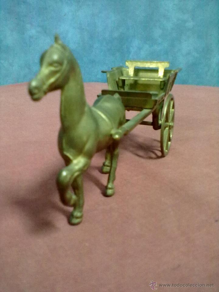 Antig&uuml;edades: CABALLO BRONCE TIRO CARRO - Foto 2