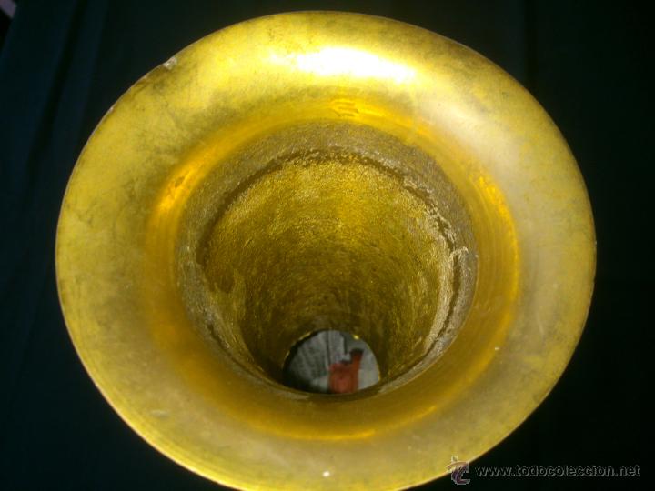 Antig&uuml;edades: ANTIGUO FLORERO DE BRONCE. INCRUSTADO.33CM - Foto 4